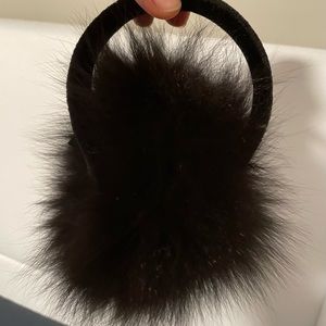 Surell black earmuffs. Real mink fur.